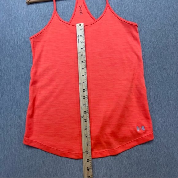 Under Armour Orange Heat Gear Tank Top Loose Fit Racer Back - Picture 9 of 10